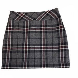 Eddie Bauer Grey Tartan Plaid A Line Mini Skirt 8
